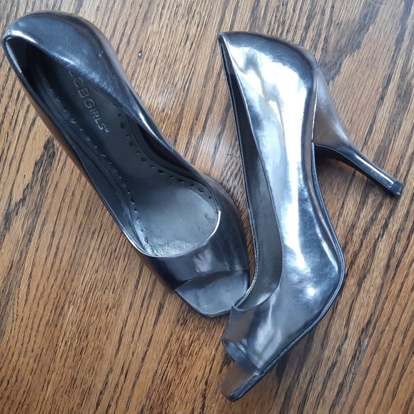 BCBG Women's Ariel Open Toe Pump - Pewter - Size 7 - Picture 5 of 6